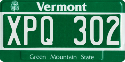 VT license plate XPQ302