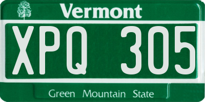 VT license plate XPQ305