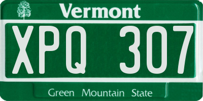 VT license plate XPQ307