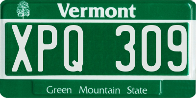 VT license plate XPQ309
