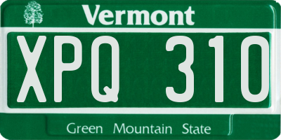 VT license plate XPQ310