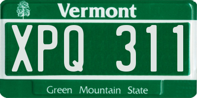 VT license plate XPQ311