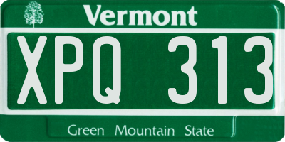 VT license plate XPQ313
