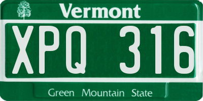 VT license plate XPQ316