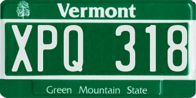 VT license plate XPQ318