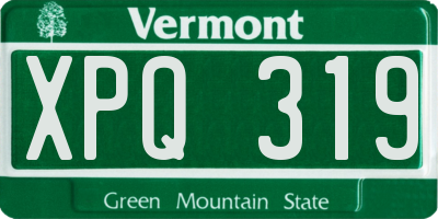 VT license plate XPQ319