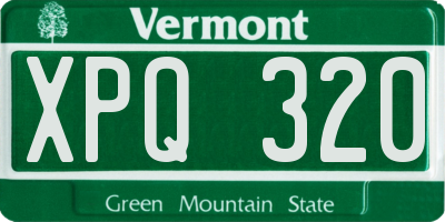 VT license plate XPQ320