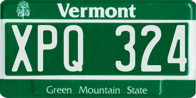 VT license plate XPQ324