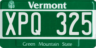 VT license plate XPQ325