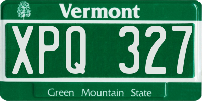 VT license plate XPQ327