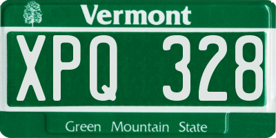 VT license plate XPQ328