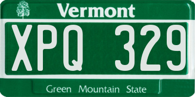 VT license plate XPQ329