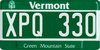 VT license plate XPQ330