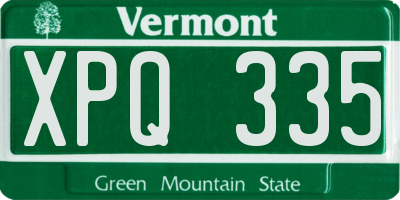 VT license plate XPQ335