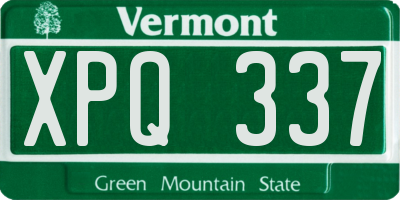 VT license plate XPQ337