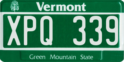 VT license plate XPQ339