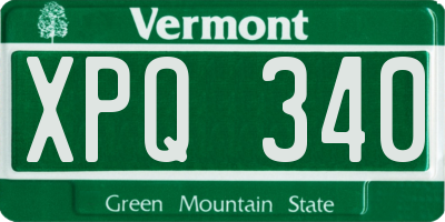 VT license plate XPQ340