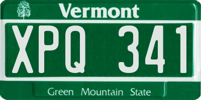 VT license plate XPQ341