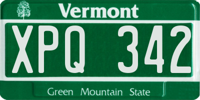 VT license plate XPQ342