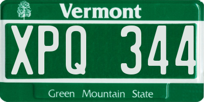 VT license plate XPQ344