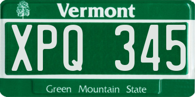 VT license plate XPQ345