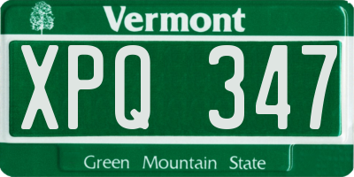 VT license plate XPQ347