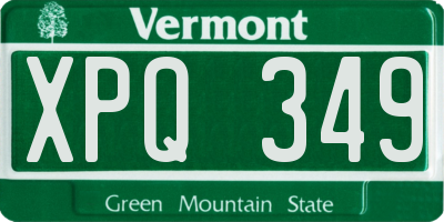VT license plate XPQ349
