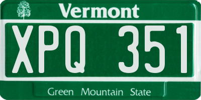 VT license plate XPQ351
