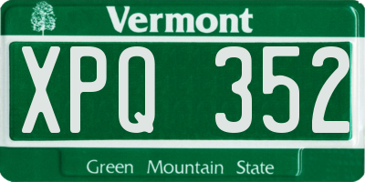 VT license plate XPQ352