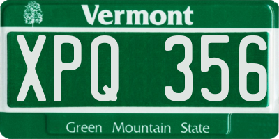 VT license plate XPQ356