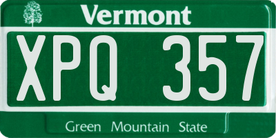 VT license plate XPQ357