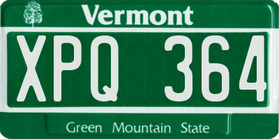 VT license plate XPQ364