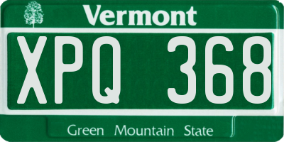 VT license plate XPQ368