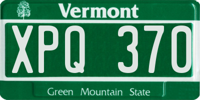 VT license plate XPQ370