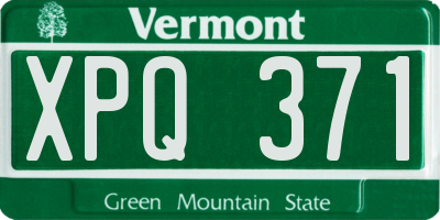 VT license plate XPQ371