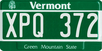 VT license plate XPQ372