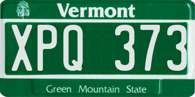 VT license plate XPQ373