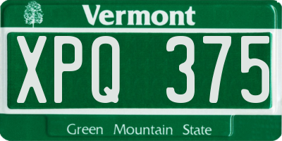 VT license plate XPQ375