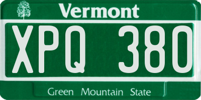 VT license plate XPQ380