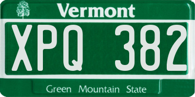 VT license plate XPQ382