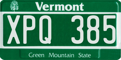 VT license plate XPQ385