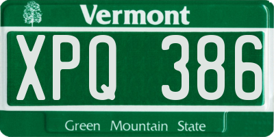 VT license plate XPQ386