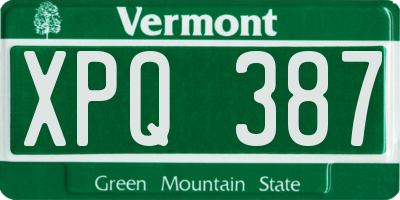 VT license plate XPQ387