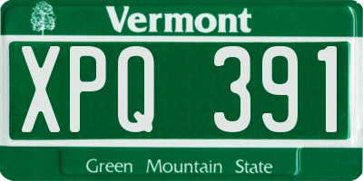 VT license plate XPQ391