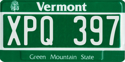 VT license plate XPQ397