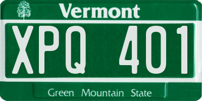 VT license plate XPQ401