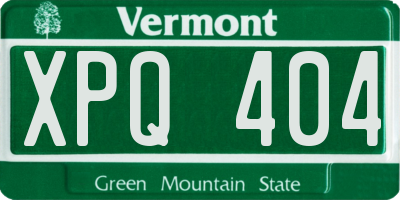 VT license plate XPQ404