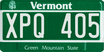 VT license plate XPQ405