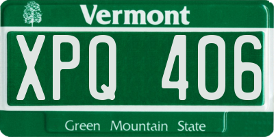 VT license plate XPQ406