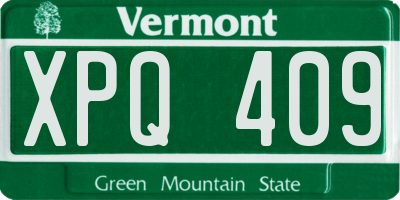 VT license plate XPQ409